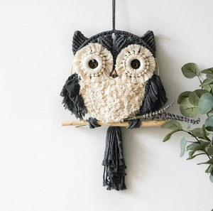 Décoration murale hibou en macramé fait main, style <span class=keywords><strong>shabby</strong></span> chic bohème, pour le dropshipping - Product Image 3