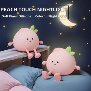 Lámpara Nocturna LED Táctil de Silicona, Mini Lámpara para Dormitorio Infantil con Diseño de Durazno, Funciona con Pilas, Regalo - Product Image 3