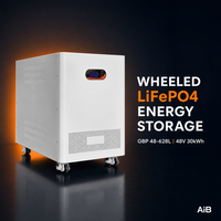 Baterai Penyimpanan Energi Beroda 48V 30kWh LiFePO4 6000 Siklus Paket Baterai Lithium Ion dengan Roda untuk Cadangan Tenaga Surya Rumah