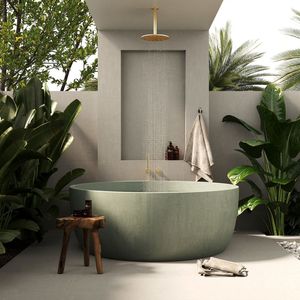 Handcrafted Stain Resistant Concrete Bathtub Luxury Natural Stone Texture Cement Soaking Tub Highly Competitive B2B Pricing - Product Image 1