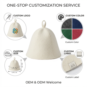 Gorro de Sauna de Fieltro de Lana 100% Natural con Logotipo Personalizado Bordado, 3mm+ de Grosor, Resistente al Calor, Gorro Ruso de Banya para Spa y Sauna, Venta al Por Mayor - Product Image 4
