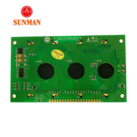 Modul LCD 128*64 Dot-Matrix STN Film Biru Negatif LCM KS0108 8080 Paralel 5V Lampu Latar LED Putih SMG12864BV