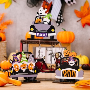 Halloween Decorations <strong>Wooden</strong> Ghost Festival <strong>Pumpkin</strong> Ornaments Halloween Desktop Decor - Product Image 1