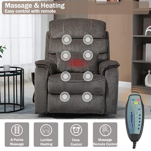 Poltrona Reclinabile con Sollevamento Elettrico CY Moderna per Anziani con Massaggio Riscaldamento Telecomando Poggiapiedi Estensibile Portabicchieri Ecopelle - Product Image 3