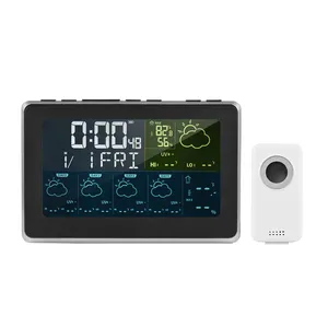 HIMOJO tuya wifiウェザーステーションクロック屋内屋外温度および湿度デジタル時計