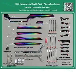 لهوندا أكورد + مصباح قالب ديناميكي وغطاء تغويير لوحة إضاءة محيطة ليد إكسسوارات داخلية - Product Image 5
