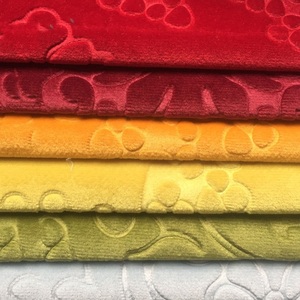 Trung Quốc Nhà sản xuất 95 polyester, 5 spandex mềm chống tĩnh điện căng 250gsm Hàn Quốc nhung Warp đan Velour vải/ - Product Image 3