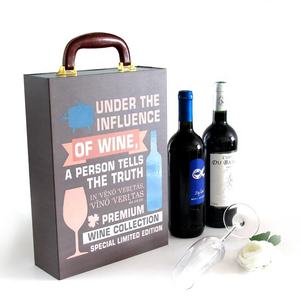 Customized Print luxury LOGO Black magnetic Cardboard Paper Packaging Gift Box Glass Bottle Paper Red Wine Packing Boxes
