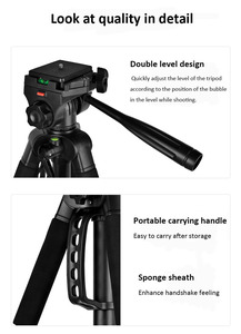 Chuyên Nghiệp 2.1M Nhiệm Vụ Nặng Nề Du Lịch Có Thể Điều Chỉnh Điện Thoại Di Động Kim Loại Sắt Hợp Kim Trọng Lượng Nhẹ Máy Ảnh Thông Minh <span class=keywords><strong>Tripod</strong></span> Đứng - Product Image 2