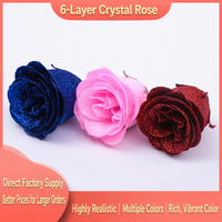 Roses artificielles en mousse scintillante, fleurs en plastique faites à la main pour bouquets DIY, décoration de mariage, Saint-Valentin, Thanksgiving, fête
