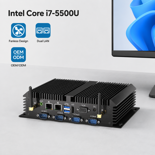 2COM 6COM Optional Intel Core I3 I5 I7 DDR3 16GB MSATA SSD Dual LAN, Fanless Industrial Mini PC Embedded Computer for Kiosk
