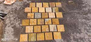 2021 popolare lastra di <span class=keywords><strong>pietra</strong></span> spessa in <span class=keywords><strong>pietra</strong></span> con rivestimento in <span class=keywords><strong>pietra</strong></span> di forma quadrata di colore giallo - Product Image 4