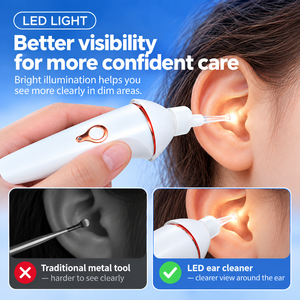 Limpiador de Oídos LED con Succión, Herramienta de Silicona Suave para Eliminar Cera de Oídos, Funcionamiento Silencioso, Portátil para el Hogar y Viajes - Product Image 5