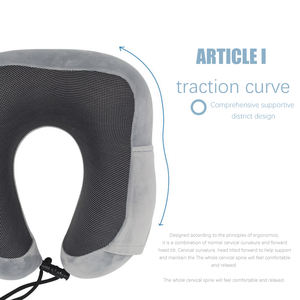 Prix usine mousse à mémoire de rebond lent ergonomique Relax cou soulager le Stress oreiller de voyage avec sac de rangement - Product Image 5