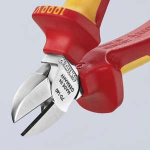 KNIPEX - 70 06 140 cortador diagonal cromado, mangos aislados con agarres de varios componentes, probado VDE. ALICATES Y CORTADORES - Product Image 2