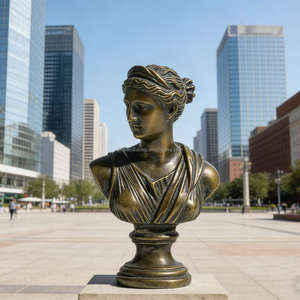 Buste de la déesse <span class=keywords><strong>Artemis</strong></span> en bronze, sculpture classique de la mythologie grecque pour une décoration de luxe - Product Image 3