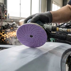 Disque de ponçage en céramique de 5 pouces, multi-trous, avec fixation Velcro, pour la réparation automobile et la retouche automobile - Product Image 4