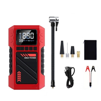 Démarreur de batterie portable sans fil 6000 mAh avec gonfleur de pneus de voiture, batterie externe et affichage LED pour situations d'urgence