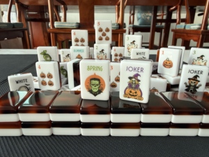 En Stock, Diseño Original, Juego de Mahjong Americano Clásico de Halloween, Color Carey, 160 Fichas, Estándar NMJL, Listo para Enviar - Product Image 5
