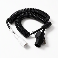 Câble spiralé pour remorque 24V15 à 7 conducteurs, câble hélicoïdal pour remorque, câble en spirale pour remorque, bonne élasticité, fabricant d'origine
