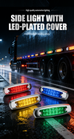 12 lampes de position latérales pour camion à LED haute luminosité, coque ABS antichoc, 4 couleurs, étanches, clignotants pour remorque