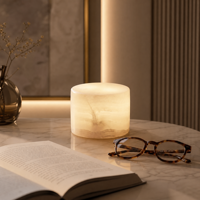Lampe LED sans fil à commande tactile moderne, en marbre naturel, rechargeable, à intensité variable, pour chevet et bureau, idéale pour les hôtels