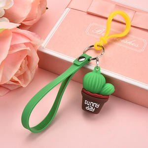 2025 Simulation Mini Potted Keychain Cactus Car Plant Rubber UV Printing Durable Hot Key <b>Ring</b> Gift Jewelry Pendant Wholesale - Product Image 4