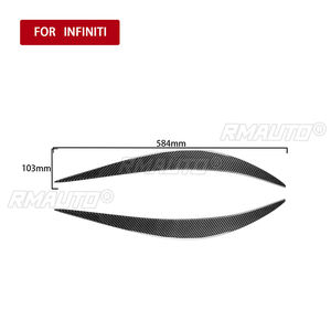 2 pièces de garnitures de phares en fibre de carbone pour Infiniti Q50 2014 2015 2016 2017 2018 - Product Image 3