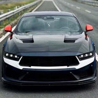 Nouveau capot en carbone sec style GT3 pour Mustang S650 Dark Horse 2024-2026, fibre de carbone brillante noire, dissipation thermique, ajustement parfait à 100 %