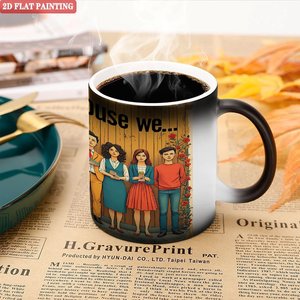 Mug photo personnalisé 11oz en céramique noire givrée, tasse vierge à sublimation thermique changeant de couleur - Product Image 5