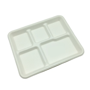 Bustina di canna da zucchero biodegradabile 5 vaschette di carta per alimenti - Product Image 1