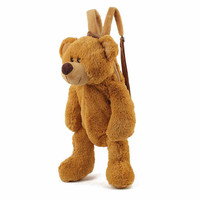 Ours en peluche brun personnalisé, ours en peluche en peluche, sac à dos