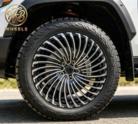 Mercedes Benz G63 AMG G Wagon için KFB Dövme Jantlar 22 24 İnç Derin İçbükey Alüminyum Alaşımlı Jantlar 5x130