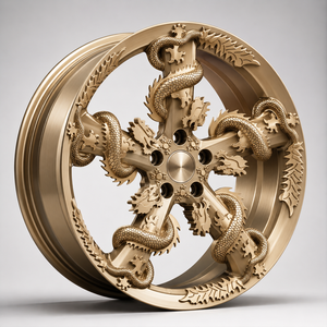 ล้อแม็กซ์ D0014 รุ่น Custom Golden Dragon ผลิตจากวัสดุ 6061-T6 ขนาด 18 19 20 21 22 24 นิ้ว 5x114.3 สำหรับรถยนต์ Hongqi H9 Luxury Sedan - Product Image 2