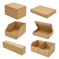 Boîte de rangement de documents en carton kraft ondulé recyclable sur mesure, format lettre, avec façade inclinée, pour bureau