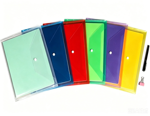 Bulk Order A4 PVC Waterproof <b>File</b> Folder Transparent Snap Button Paper Document <b>Storage</b> Bag For Company Use - Product Image 1