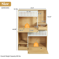 Meuble pour animaux de compagnie 2-en-1 moderne et écologique : maison, enclos pour litière et table d'appoint de rangement pour 2 chats de petite à moyenne taille en bois de pin