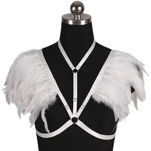 Nuevo arnés de plumas Sexy Chest Sculpting Body Cintura Cinturón Sexy Bra BODY Bondage PU Cinturones de cintura de cuero