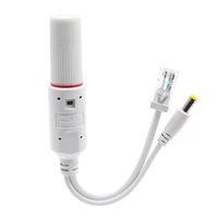 Kit Répartiteur POE Extérieur Étanche en Plastique 48V vers 12V 1A Adaptateur Non Isolé Connecteurs de Câble 10/100Mbps pour Moniteur IP CCTV