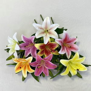 Bouquet de lys artificiels 3D, une seule fleur, 30cm-100cm, décoration pour la maison et les mariages - Product Image 4