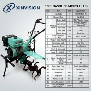 Motoculteur à essence 188F 7KW, largeur de travail 1350mm, 38 lames, cultivateur agricole robuste pour grandes surfaces et vergers - Product Image 5