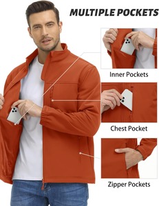 Vente en gros 2024 veste softshell toutes saisons pour hommes coupe-vent imperméable multi-fonctionnel poignets à capuche poche vêtements de travail XS tissu - Product Image 4