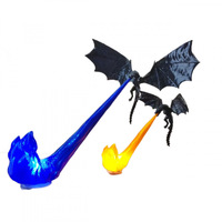 Meilleure vente : Décoration de coin de lecture en plastique imprimé en 3D, Dragon de la Flamme, Lampe Dragon Souffleur de Flammes, Serre-livres
