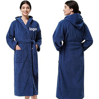 Soft Unisex Custom Logo Hotel Bathrobe Extra Large Terry Bathrobe Breathable 100% Cotton Bathrobe Hotel Women Poly Bag Man