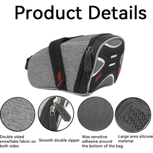 Sac de selle de vélo, sacoche de vélo électrique, sacoche de coffre avec fermeture éclair étanche, réflecteur, moins de 21 litres, cadre externe - Product Image 4