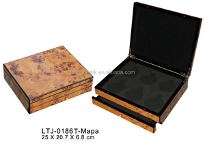 Boîte de <span class=keywords><strong>montre</strong></span> de poche en bois finition brillante, coffre de rangement avec cartes en papier avec tiroir inférieur - Product Image 3