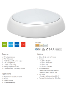 3 giờ khẩn cấp 16W 2D tường gói ánh sáng vách ngăn dẫn ánh sáng luminaire exterieur Đèn trần Morden với cảm biến chuyển động - Product Image 4