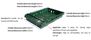 Caja de Plástico Resistente para Almacenamiento y Recolección de Bayas y Tomates, Diseño Plano con Asas Laterales Anchas para Manos con Guantes - Product Image 6