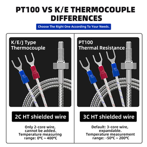 Sensor de Temperatura PT100 de 5M, Tipo K/E, Sonda de Tornillo M6 M8, Industrial, 2/<span class=keywords><strong>3</strong></span> Hilos, Sensor Blindado de Alta Temperatura, -50~400°C ℃ - Product Image 2