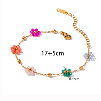 Collier et bracelet en acier titane plaqué or, motif marguerite et tournesol, avec perles de cristal, fait main, délicat, style ras-de-cou, bijoux